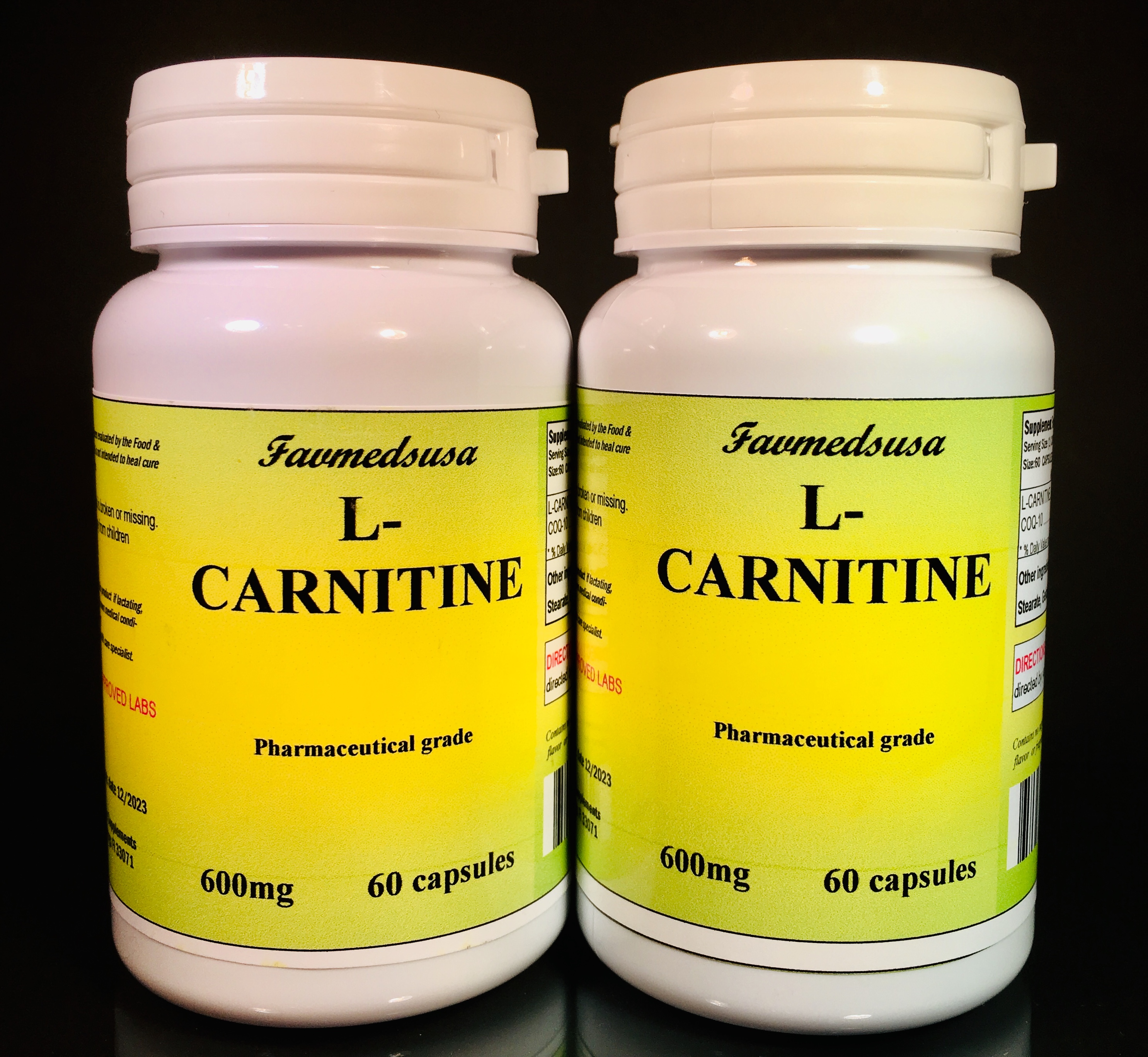 L-Carnitine 600mg + Coq-10 - 120 (2x60) capsules